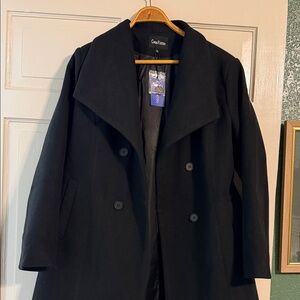 GouYoo Women's Black Trench Coat